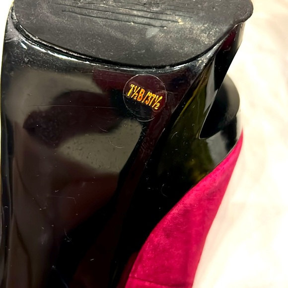 Jessica Simpson - Fuscia Peeptoe Platform Stilettos with Ankle Strap, Size 7.5US - Picture 8 of 11